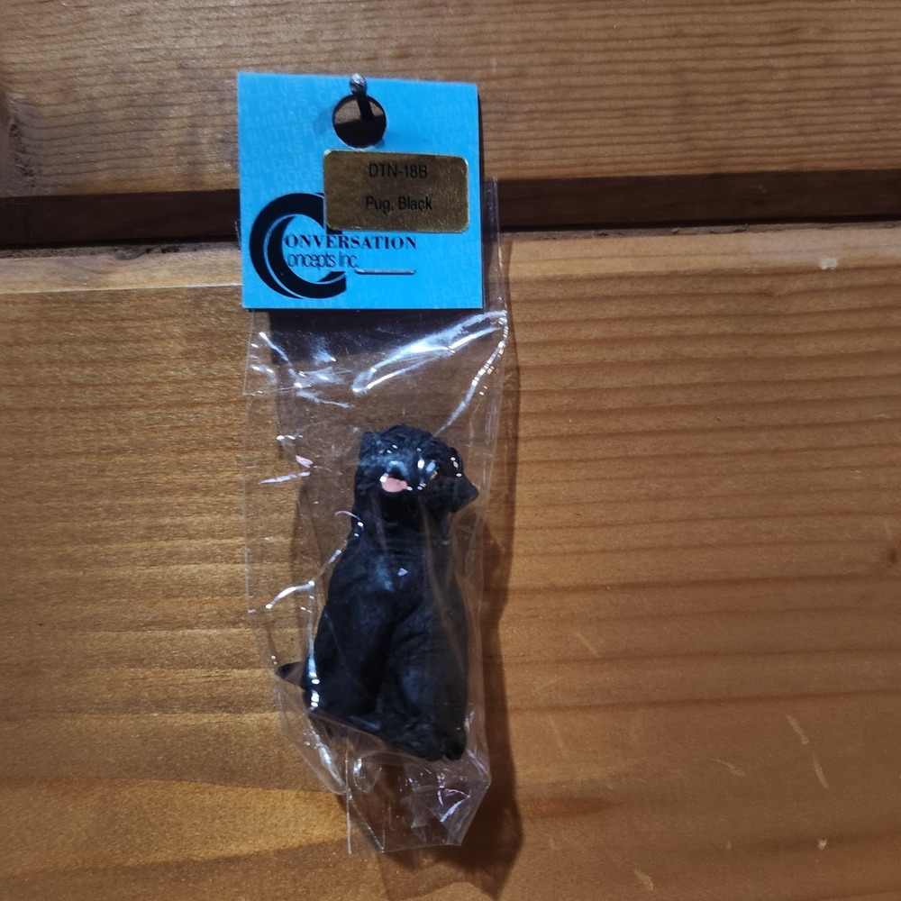Conversation Concepts Black Pug 2-3" Mini Dollhouse Figurine DTN-18B